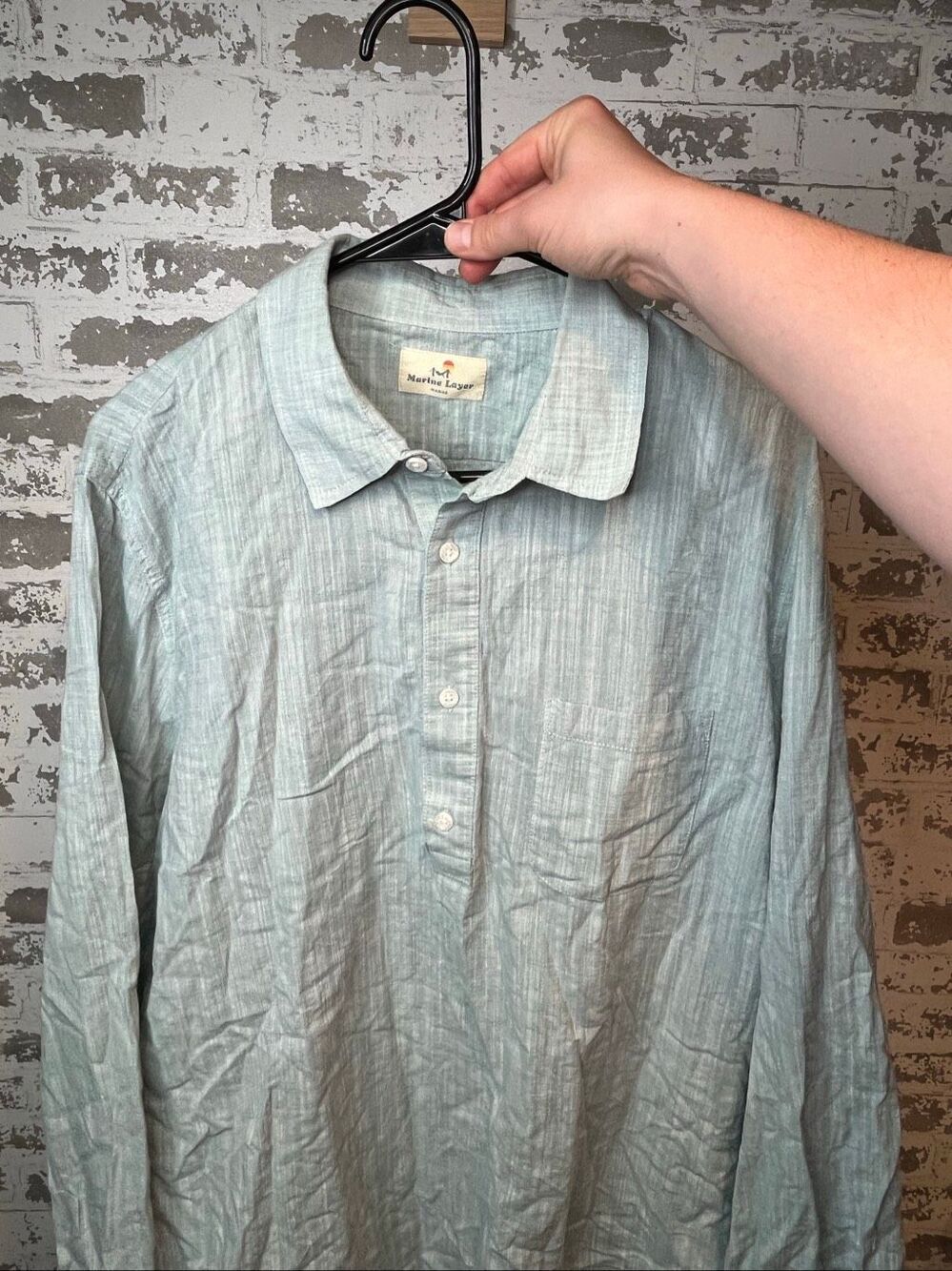 Marine layer | women cotton Marge 1/4 button down top